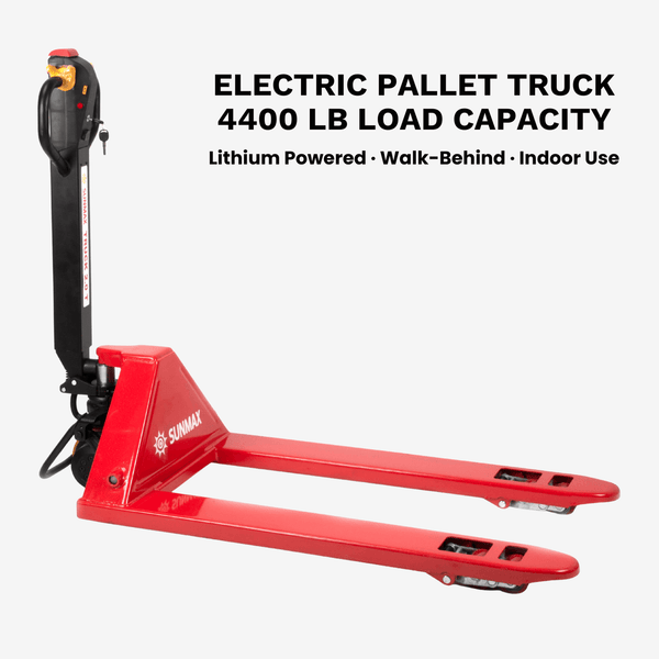 Sunmax Electric Pallet Truck, 4,400 lb Lithium-Powered Walk-Behind Pallet Jack - PT4400 - alternate view