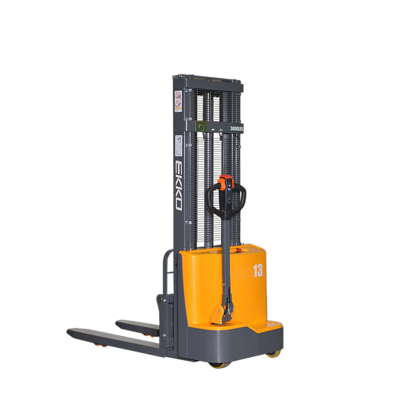 EKKO Full Powered Fork Over Stacker 2800 lb Cap., 118" Height - EB13CD
