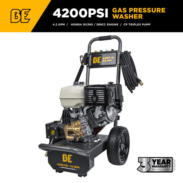 BE Power 4,200 PSI - 4.2 GPM Cold Water Gas Pressure Washer With Soap Injector - B4213HA - alternate view