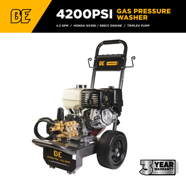 BE Power 4,200 PSI 4.2 GPM Cold Water Gas Pressure Washer - B4213HCS - alternate view