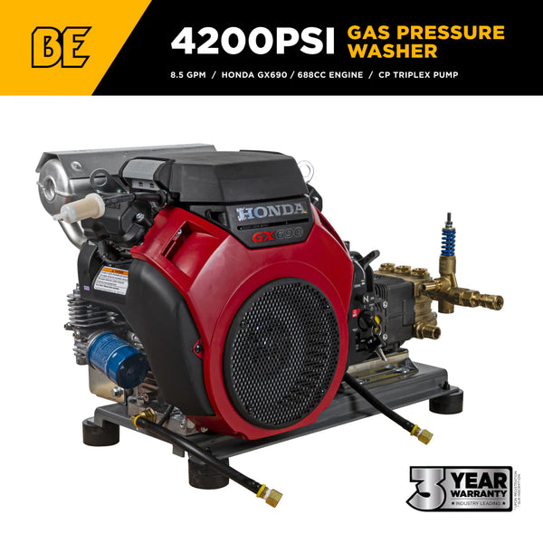 BE Power 4,200 PSI – 8.5 GPM Cold Pressure Washer With Honda GX690 Engine - B4224HETBAS - alternate view