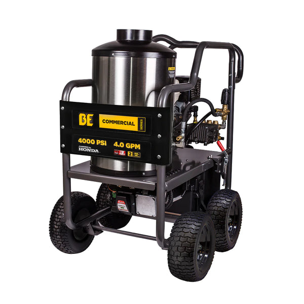BE Power 4,000 PSI - 4.2 GPM Hot Water Pressure Washer with Honda GX390 Engine and General Triplex Pump - HW4013HG