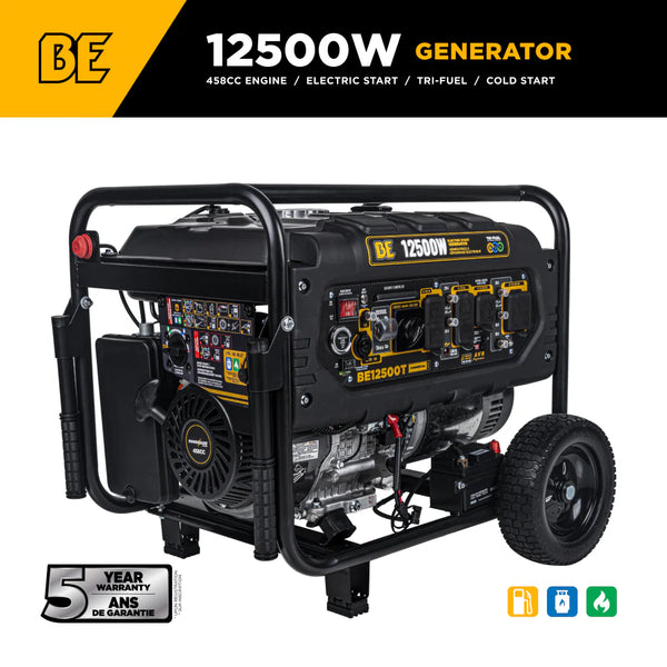 BE Power 12,500 Watt Tri-Fuel Generator - BE12500T - alternate view
