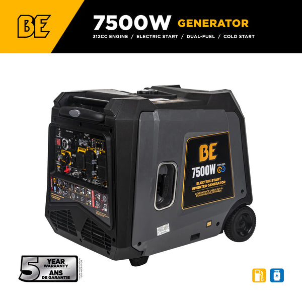 BE Power 7,500 Watt Dual-Fuel Digital Inverter Generator - BE7500ID - alternate view