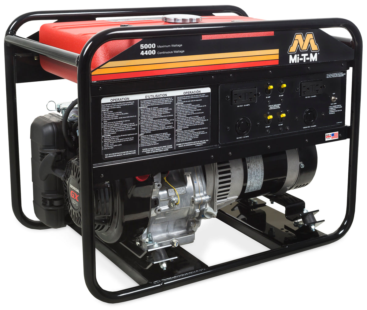 Mi-T-M 5000-Watt 270cc Honda Gas Generator - GEN-5000-0MH0