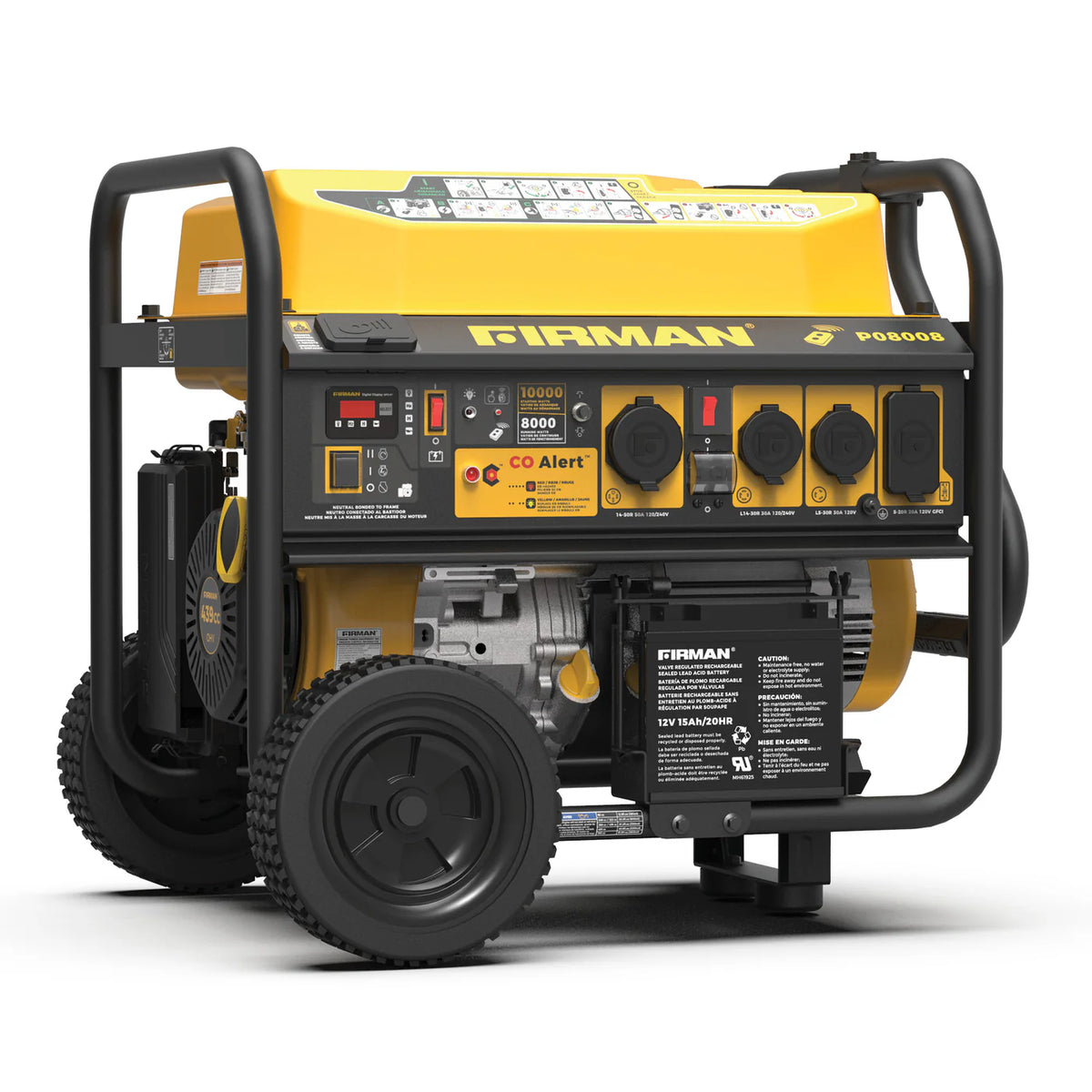 Firman Gas Portable Generator 10000W Remote Start 120/240V with CO Alert