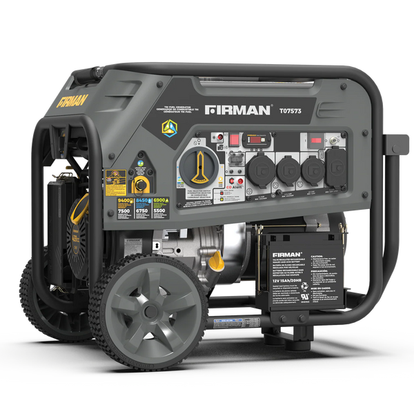 Firman Tri Fuel Portable Generator 9400W Electric Start 120/240V with CO Alert - T07573