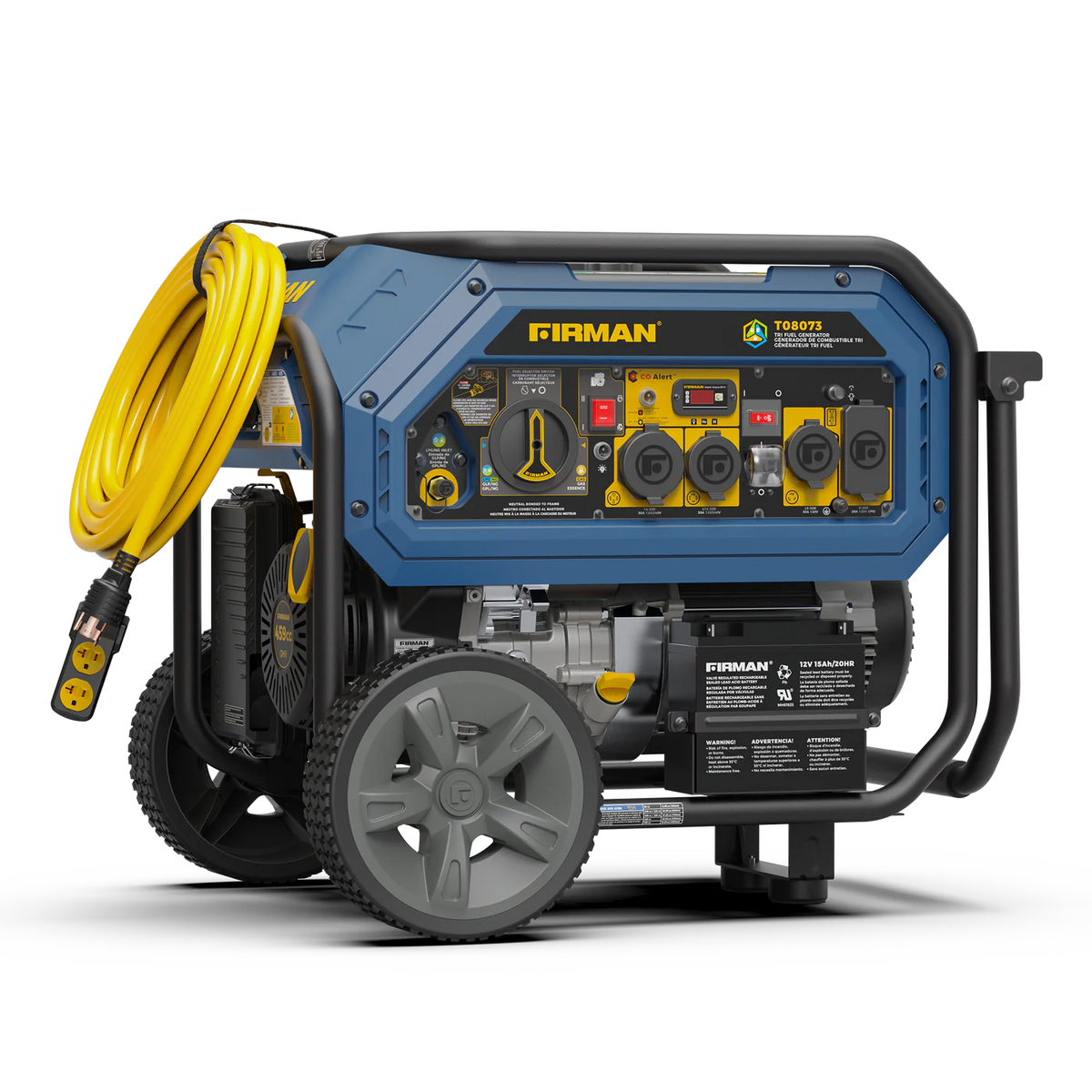 Firman Tri Fuel Portable Generator 10000/8000W Electric Start With CO Alert - T08073