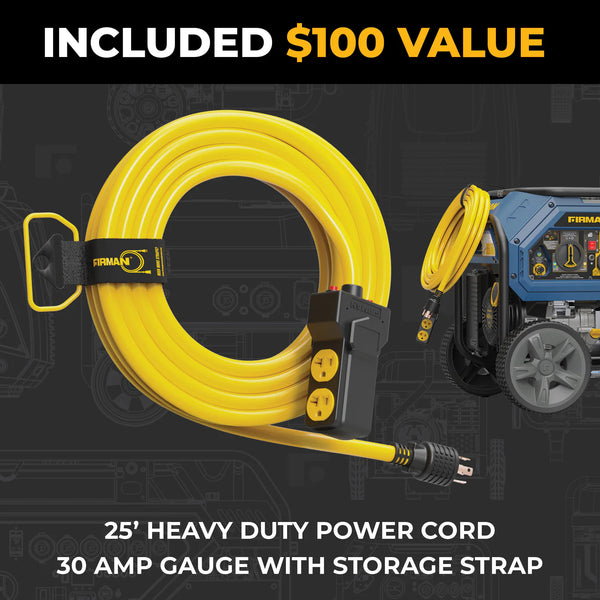 Firman Tri Fuel Portable Generator 10000/8000W Electric Start With CO Alert - T08073 - alternate view