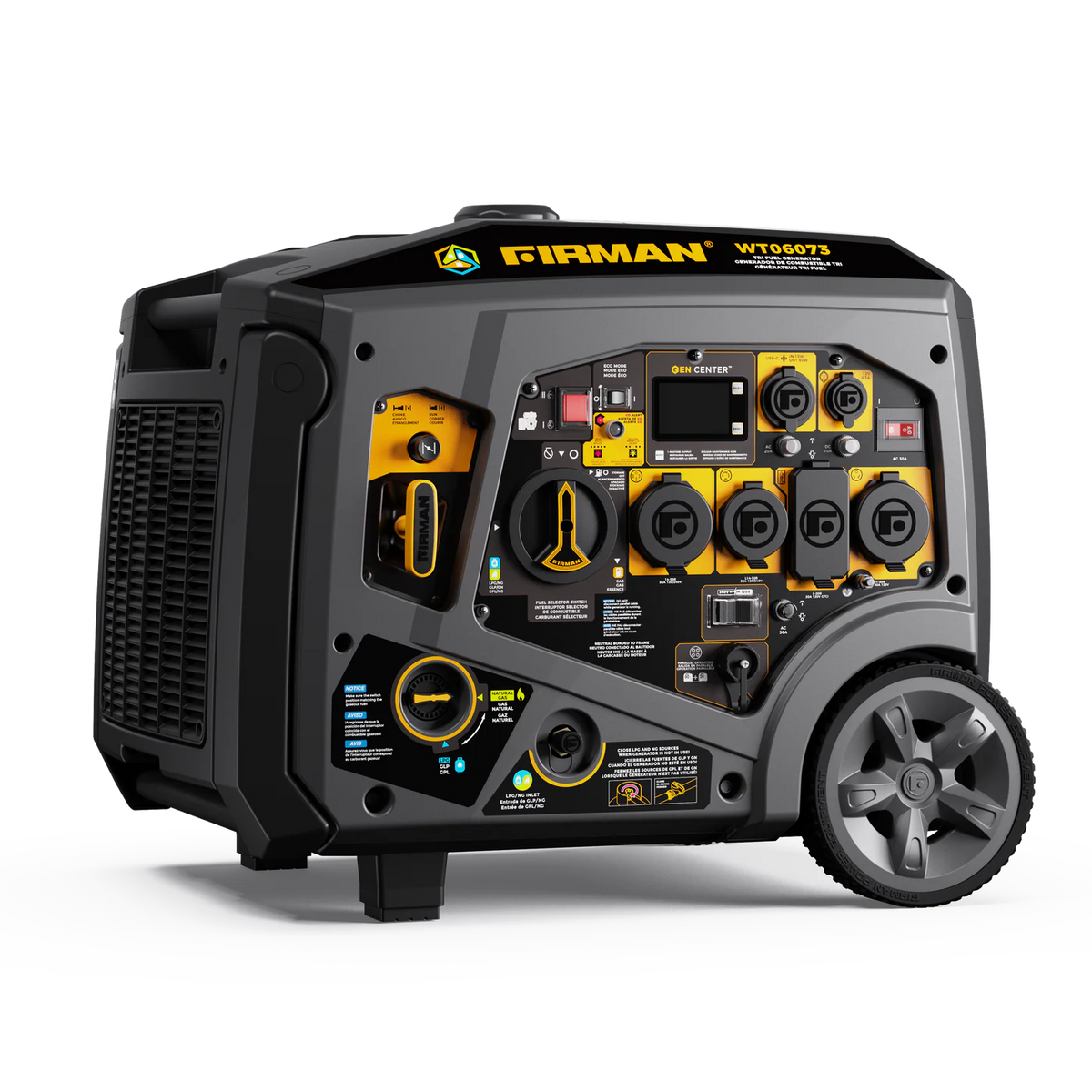 Firman Tri Fuel Inverter Portable Generator 7500W Electric Start 120/240V Parallel Ready CO Alert - WT06073